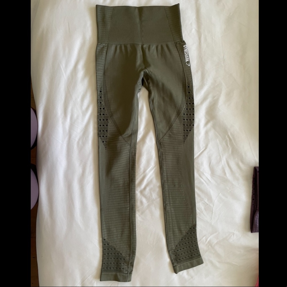 Gymshark Seamless Energy High Waisted Leggings Khaki, Small